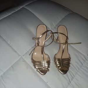 Gold Strappy Heels